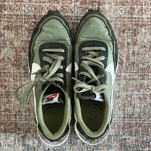 Nike Waffle Olive and Black Sneakers